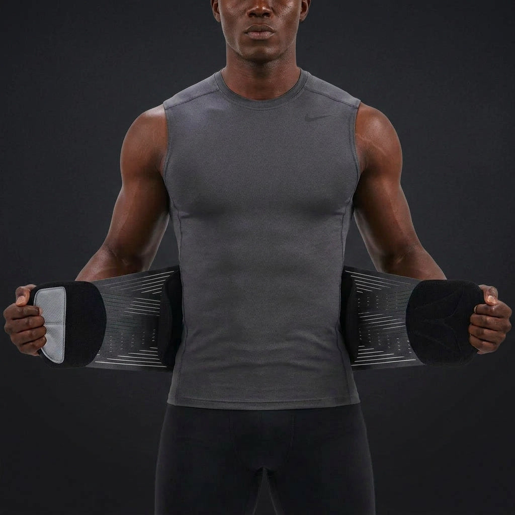 Photo: person wearing the brace, arms wide